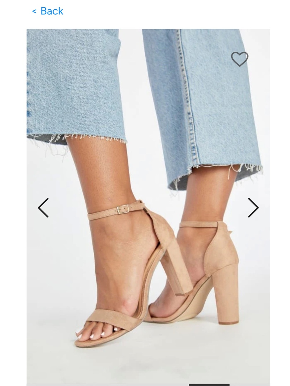 JustFab Beige Suede Ankle-Strap Block Heels